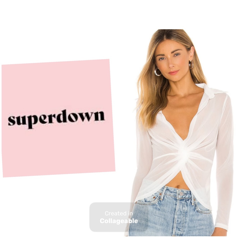 ‼️WOW‼️Superdown Deja Twist Front Top in White NWT Size Small‼️